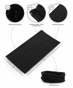 J.S. Industry Corp Paisley Black Seamless Mask Bandana Masks & Bandanas