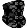 J.S. Industry Corp Paisley Black Seamless Mask Bandana Masks & Bandanas