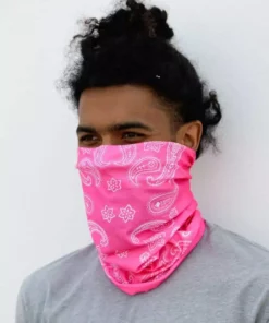 Andrew - Agent Masks & Bandanas Paisley Pink Seamless Mask Bandana