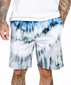 INTO THE AM Blue Tides Tie-Dye Shorts