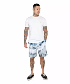 INTO THE AM Blue Tides Tie-Dye Shorts