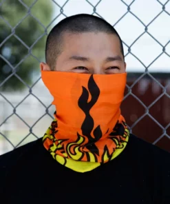 J.S. Industry Corp Orange Flame Seamless Mask Bandana