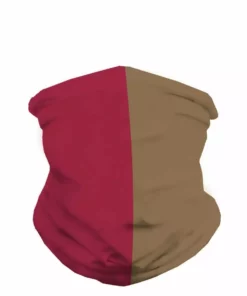 INTO THE AM Scarlet Red And Metallic Gold Seamless Mask Bandana